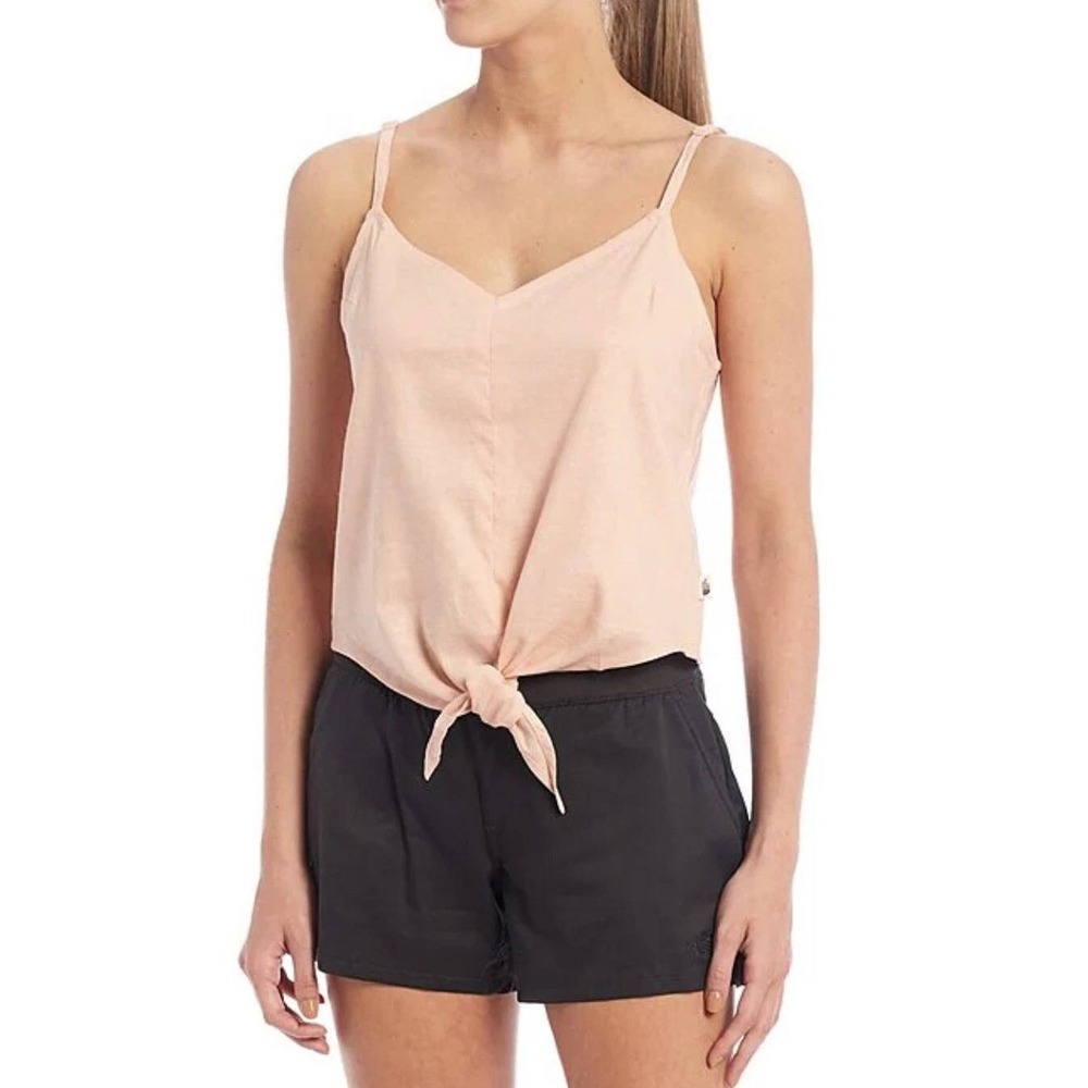 The North Face Womens Pink Hemp Lyocell Blend Tie Front Cami Tank Top Large